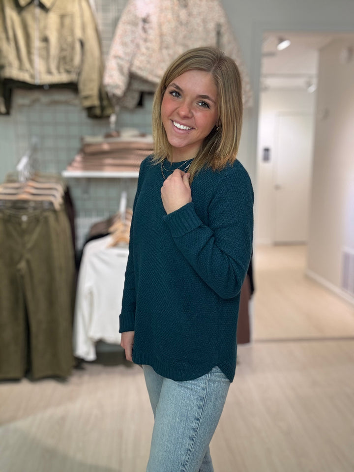 Teal Sweater Top