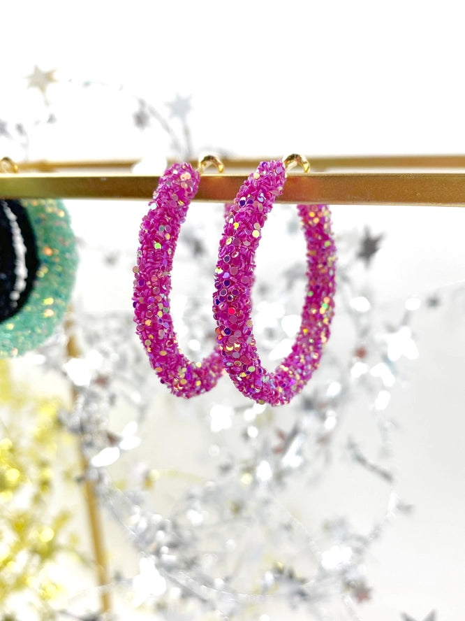 Glitter Hinge Hoops