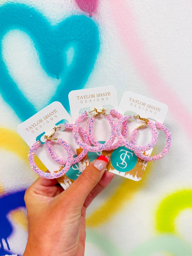 Glitter Hinge Hoops