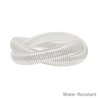 Silver Ribbed Twisted Bracelet