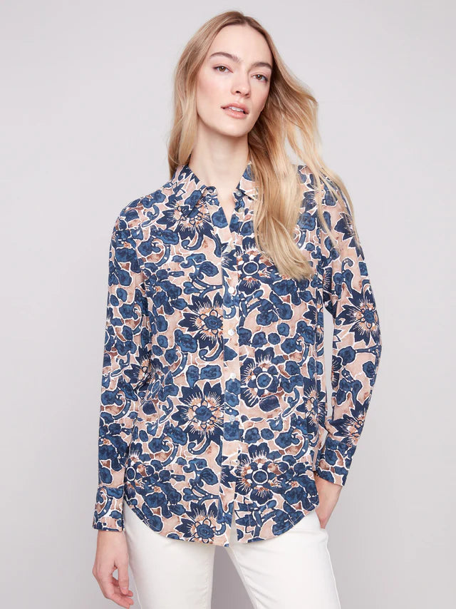 Printed Button-Up Shirt