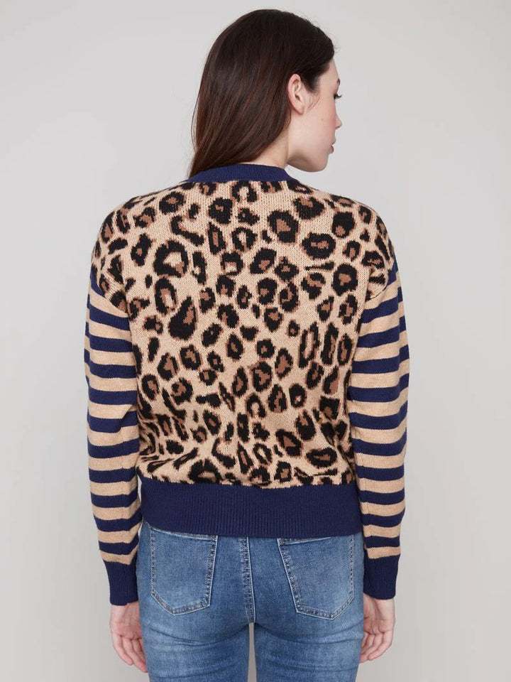 Charlie B | Leopard & Stripes Sweater