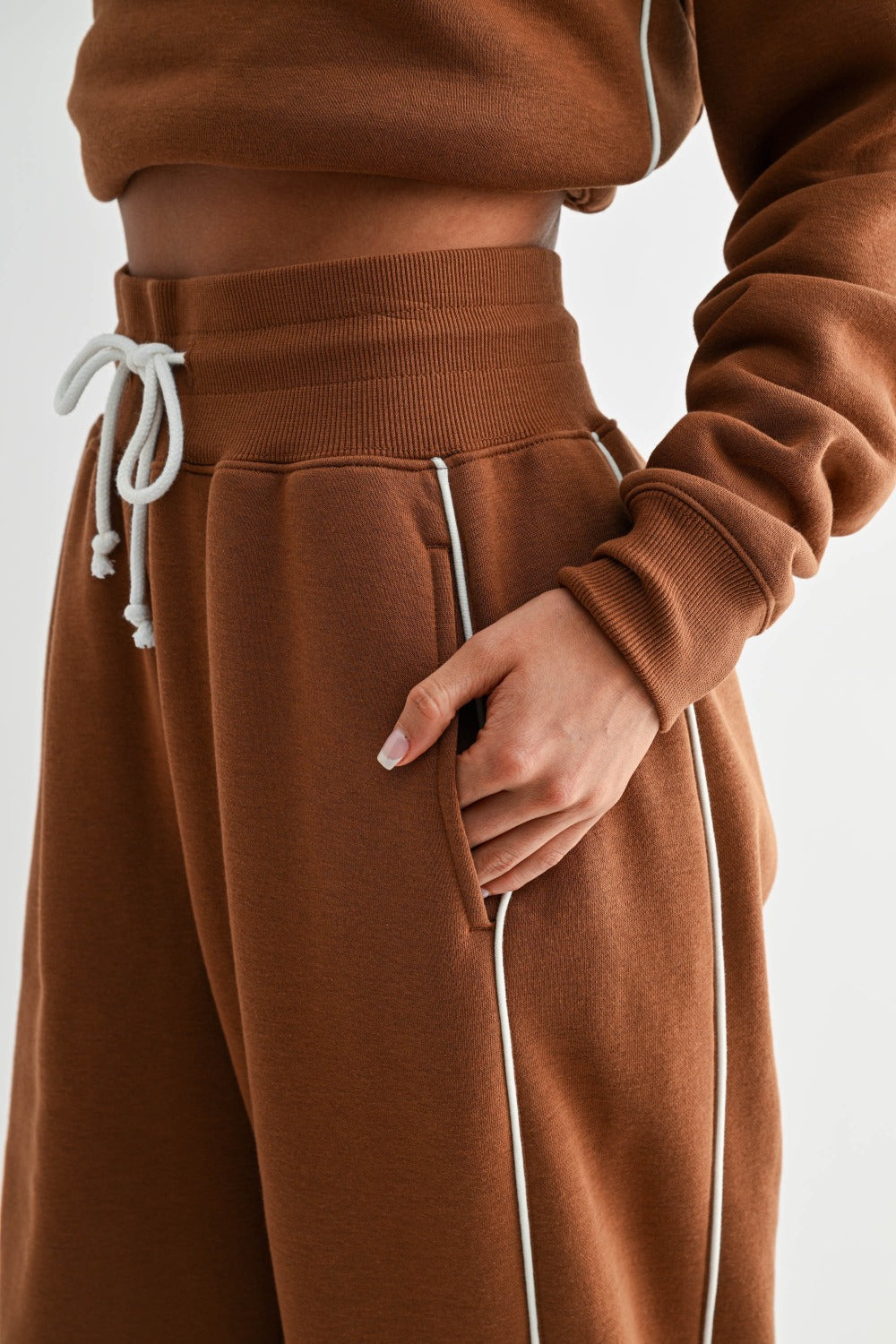 Piped Fleece Lounge Pants