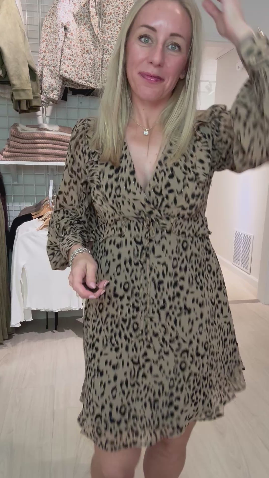Animal Print Ruffle Dress