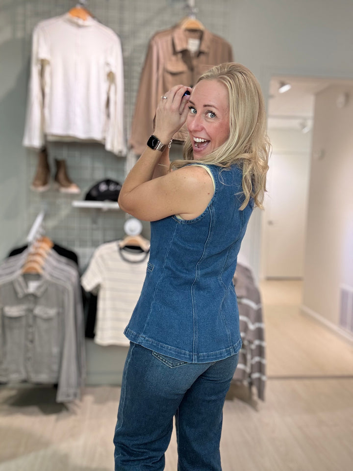 Button Down Denim Vest