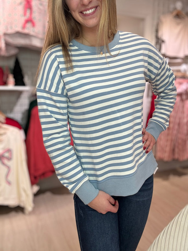 Striped Crewneck Sweatshirt