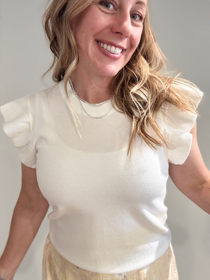 Flutter Knit Top