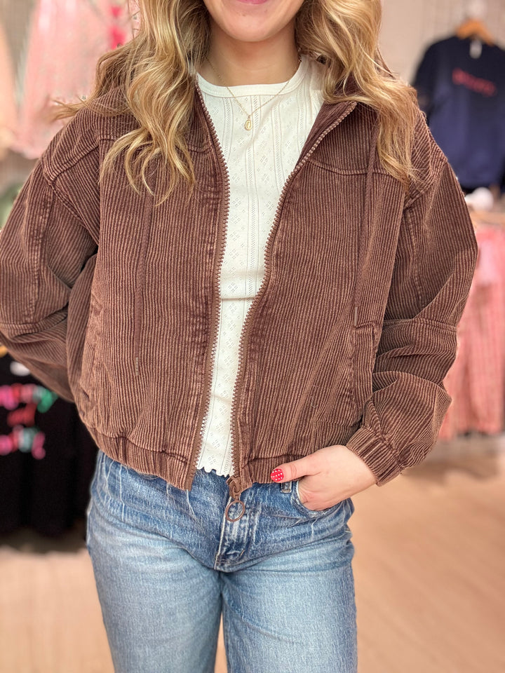 Corduroy Hoodie Bomber