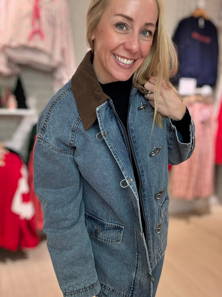 Contrast Collar Denim Jacket