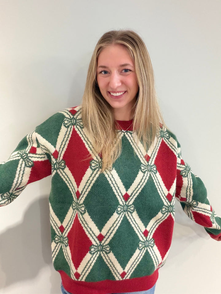 Festive Argyle Sweater