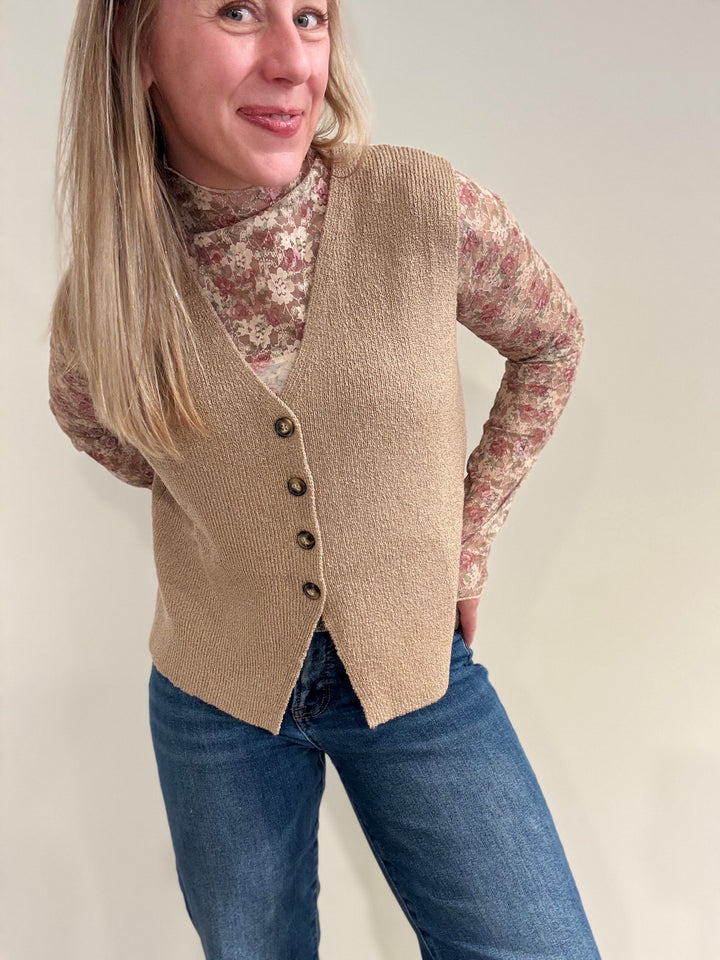 Button-Up Sweater Vest