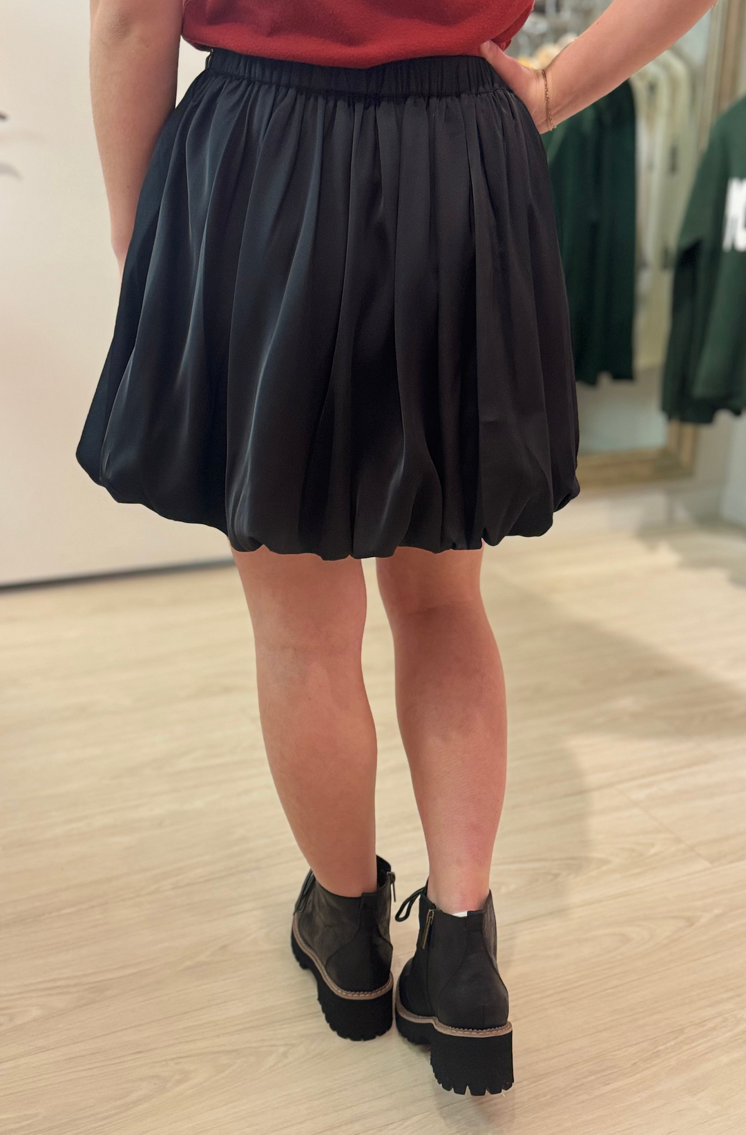 Satin Bubble Mini Skirt