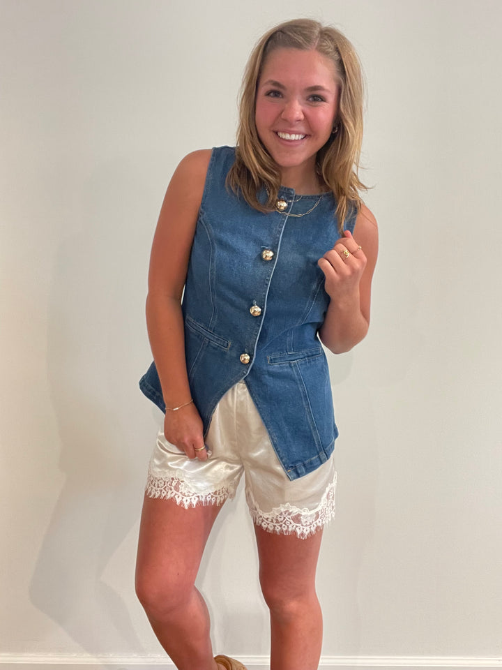 Satin Lace Shorts