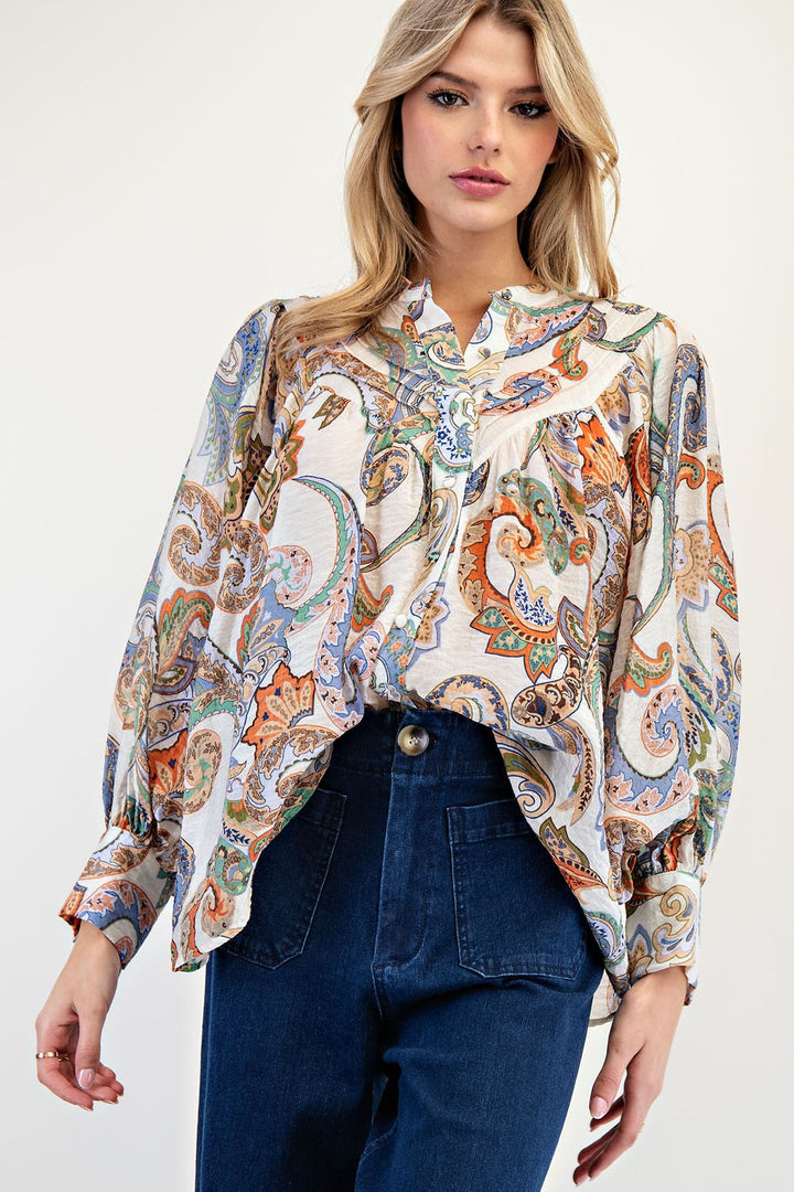 Paisley Print Top