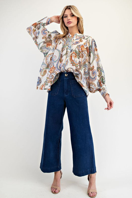 Paisley Print Top