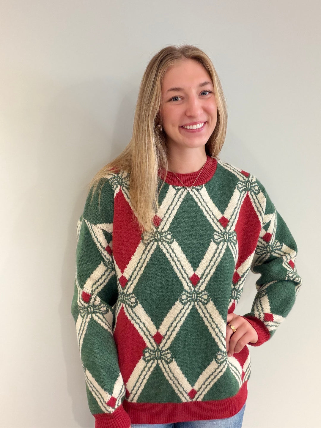 Festive Argyle Sweater