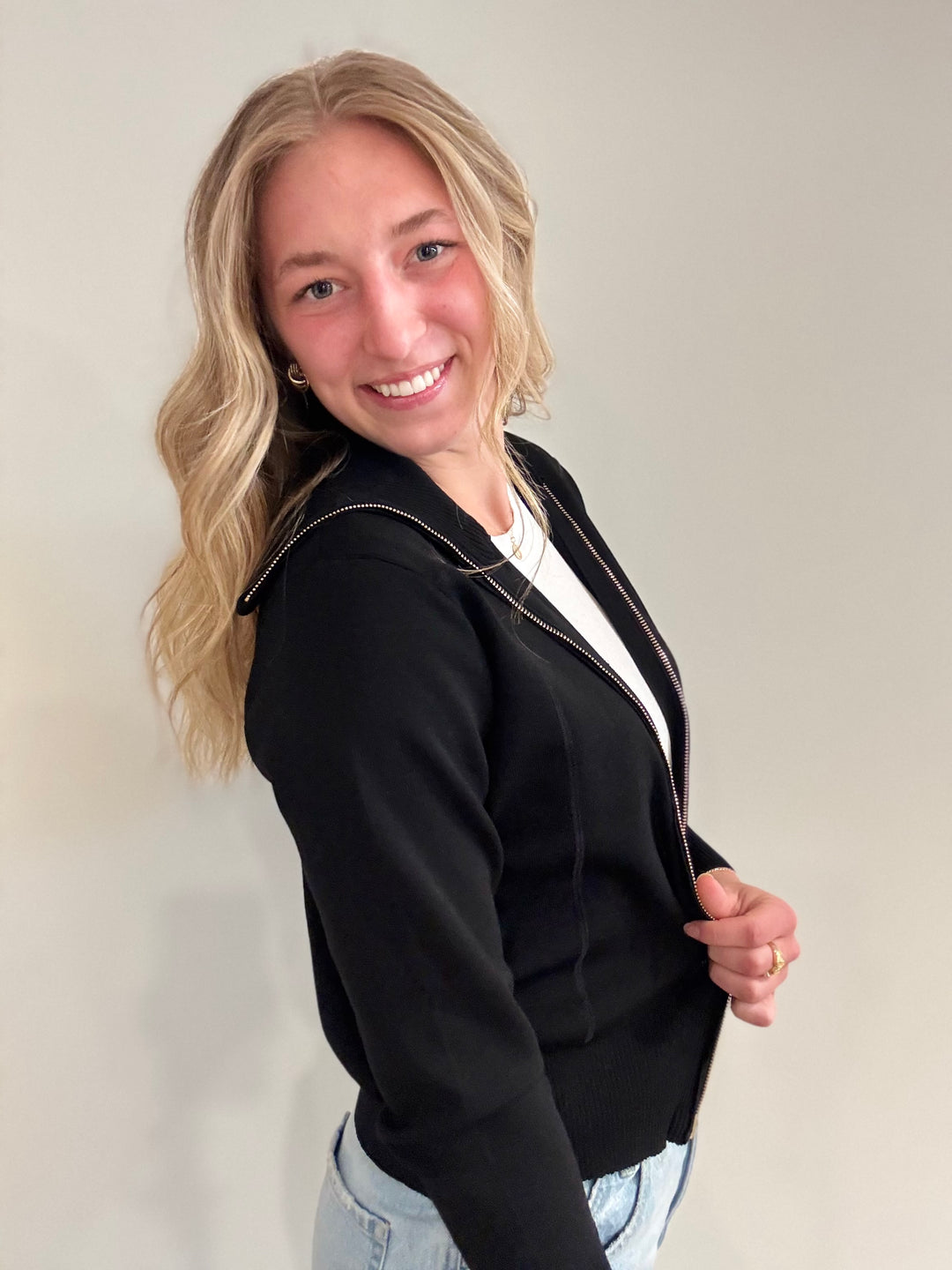 Classic Black Knit Jacket