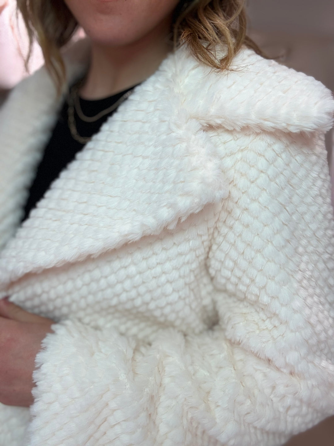 Cozy Textured Faux Fur Jacket