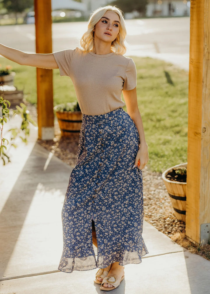 Slit Front Maxi Skirt