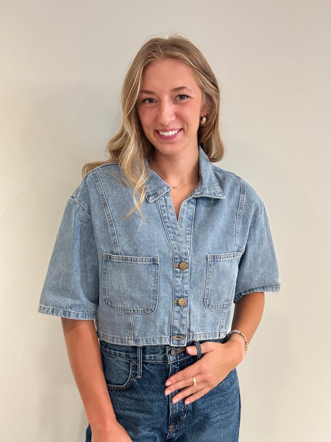Faded Cloud Denim Top