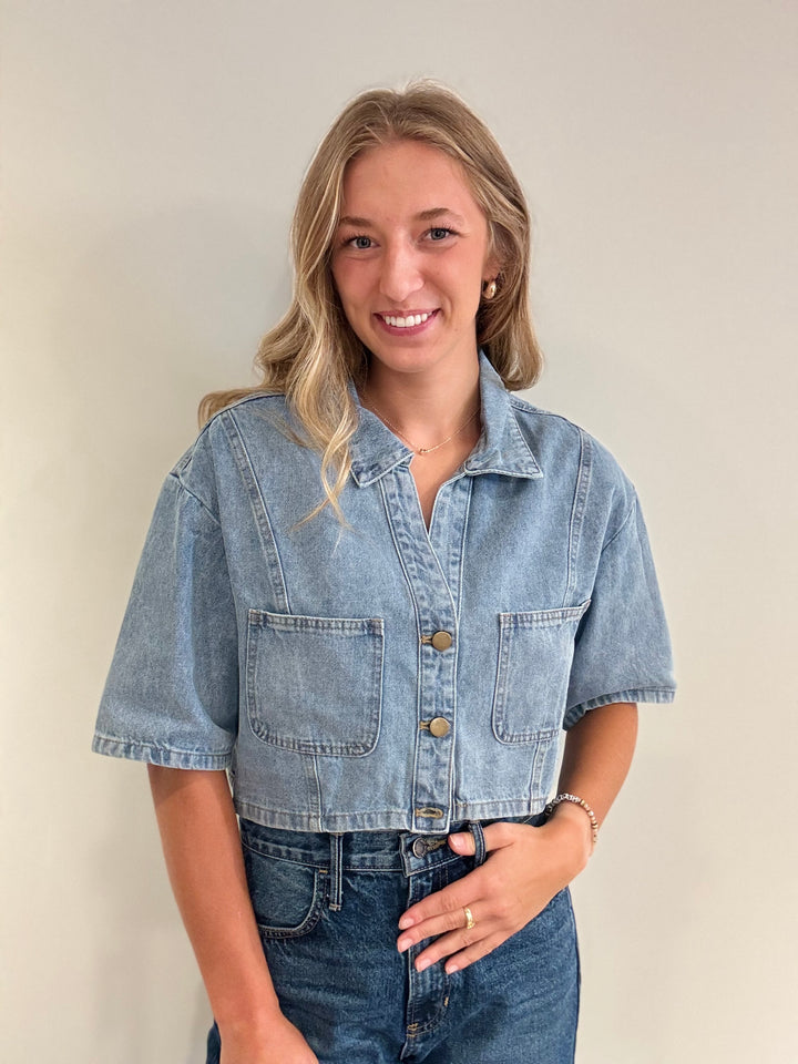 Faded Cloud Denim Top