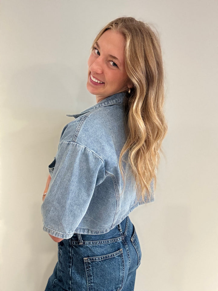 Faded Cloud Denim Top