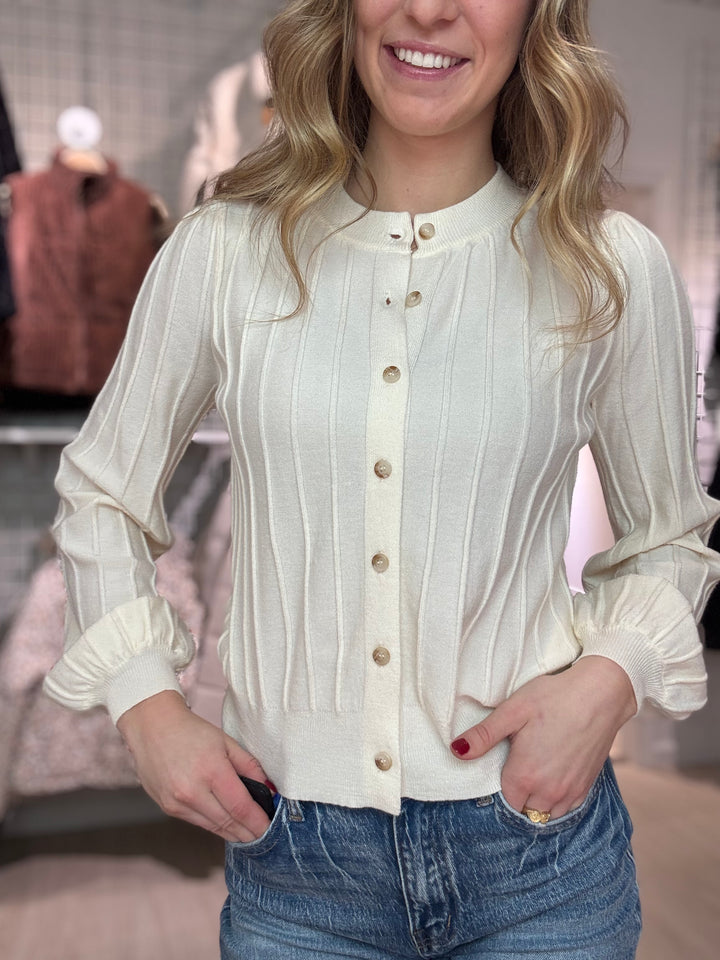 Ribbed Button-up Cardigan