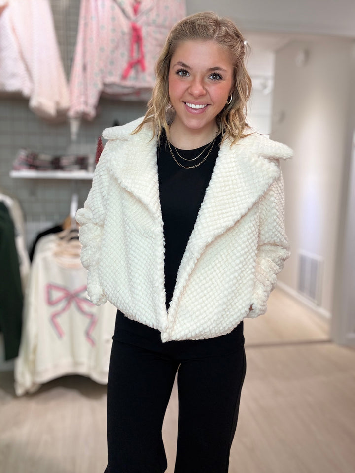 Cozy Textured Faux Fur Jacket