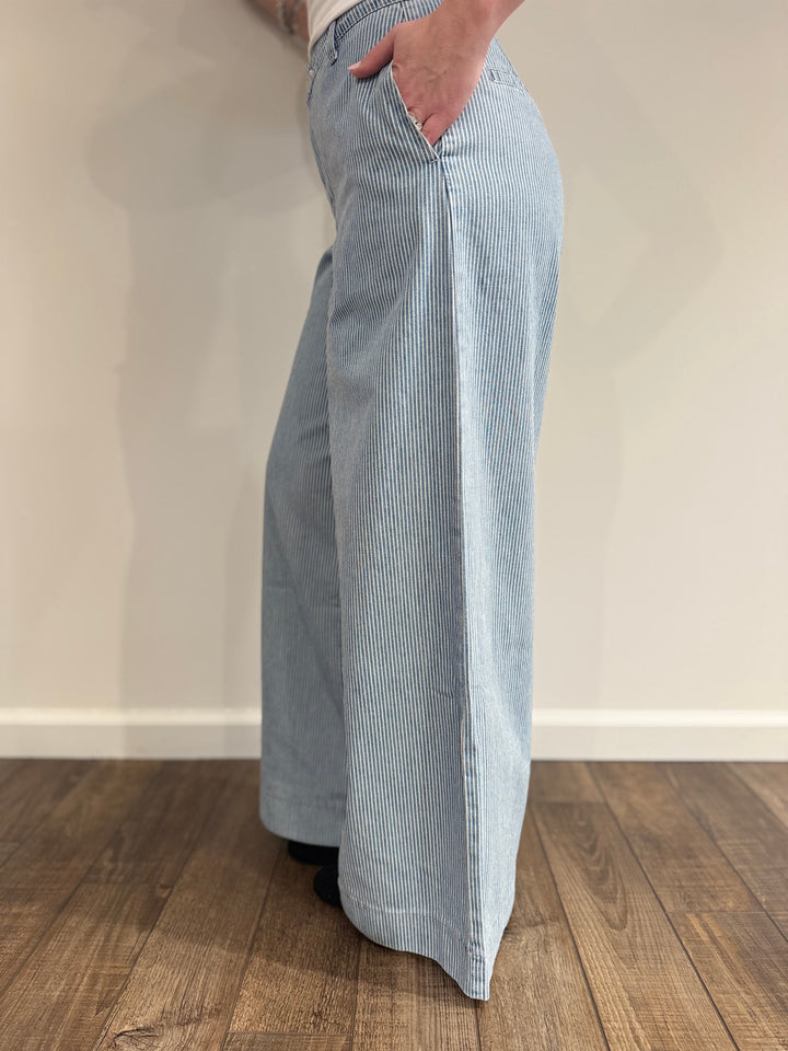 Classic Stripe Wide Leg Pants