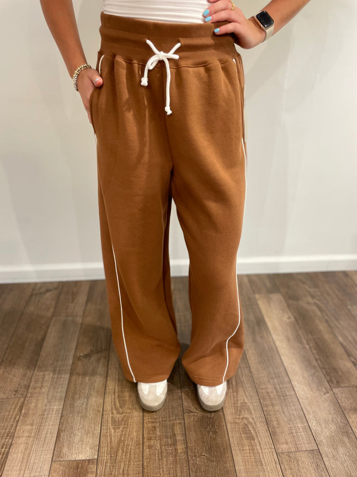 Piped Fleece Lounge Pants