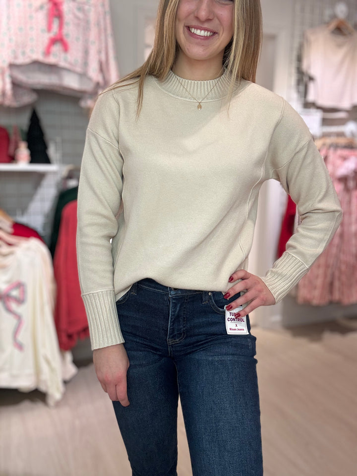 Mock Neck Knit Sweater