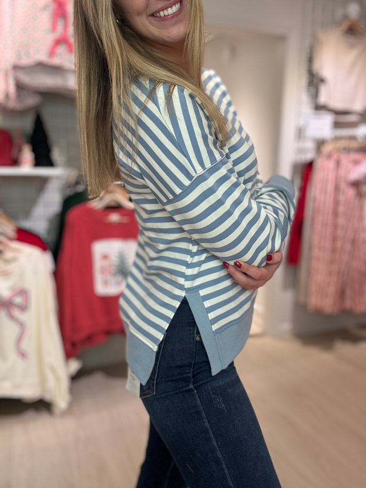 Striped Crewneck Sweatshirt