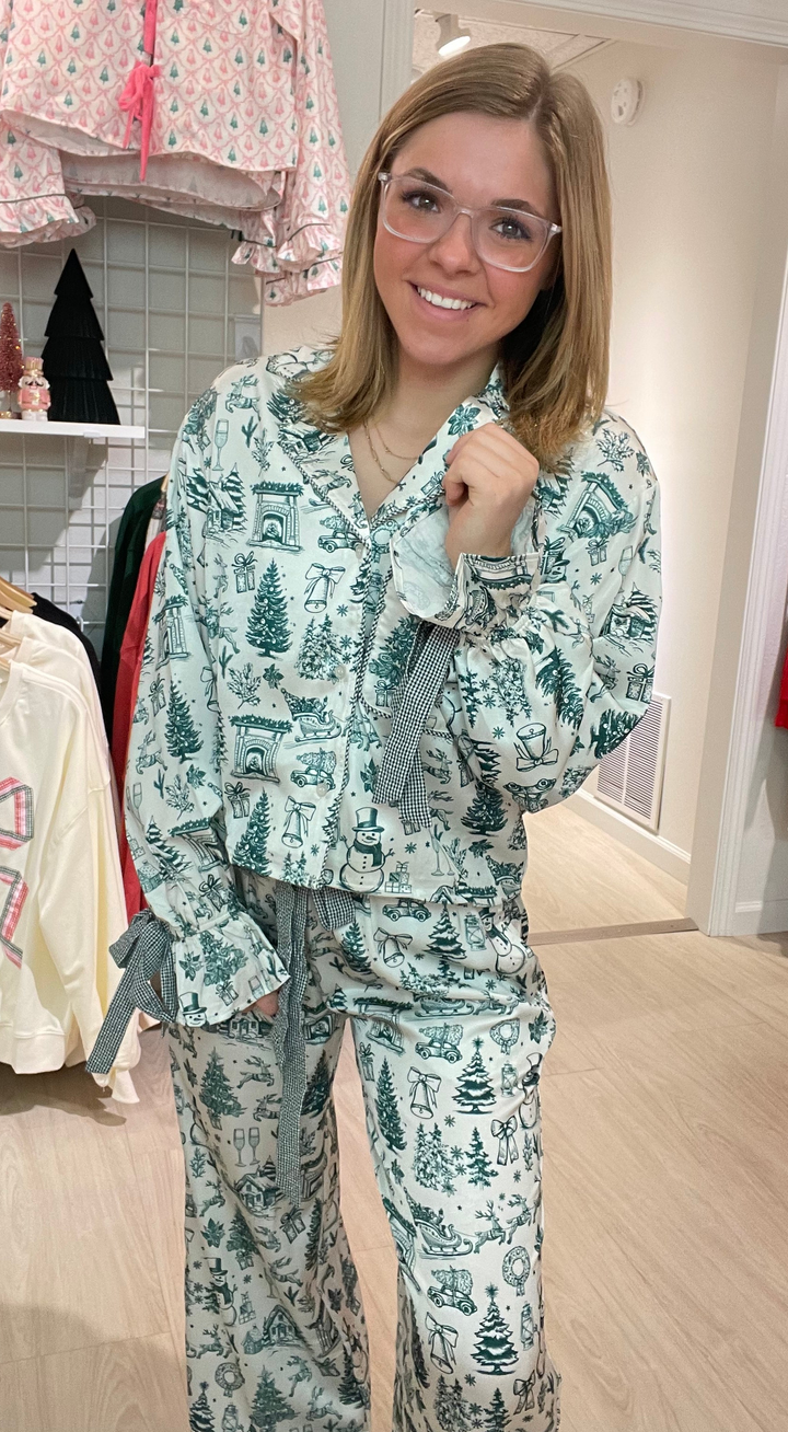 Christmas Satin PJ Set