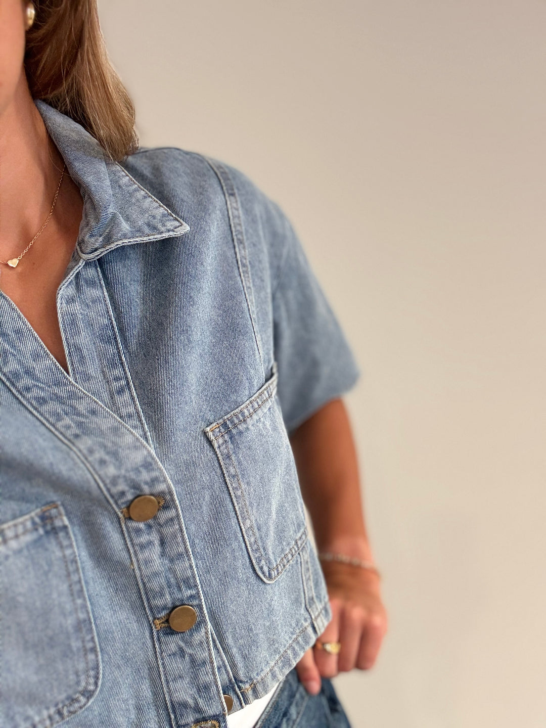 Faded Cloud Denim Top