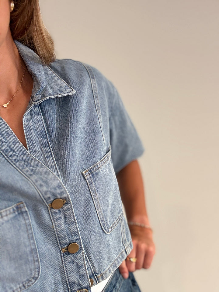Faded Cloud Denim Top