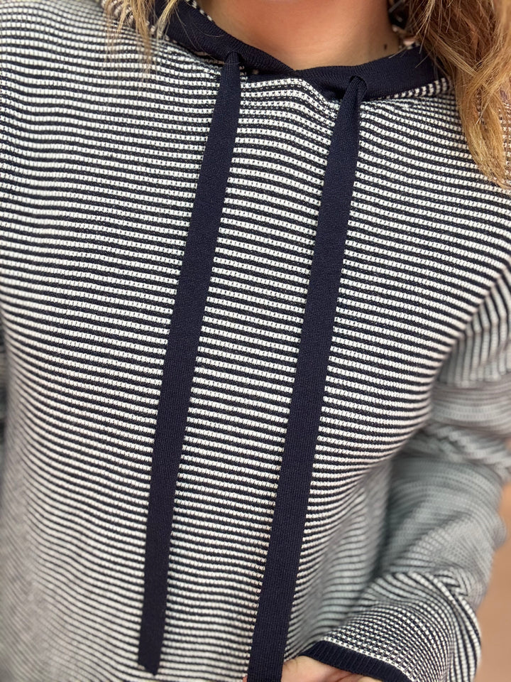 Waffle Textured Striped Pullover
