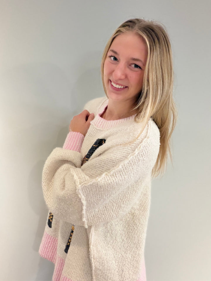 Sequin Bear Nutcracker Sweater
