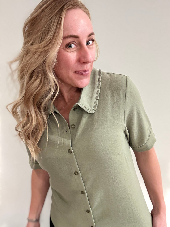 Ruffled Collared Blouse