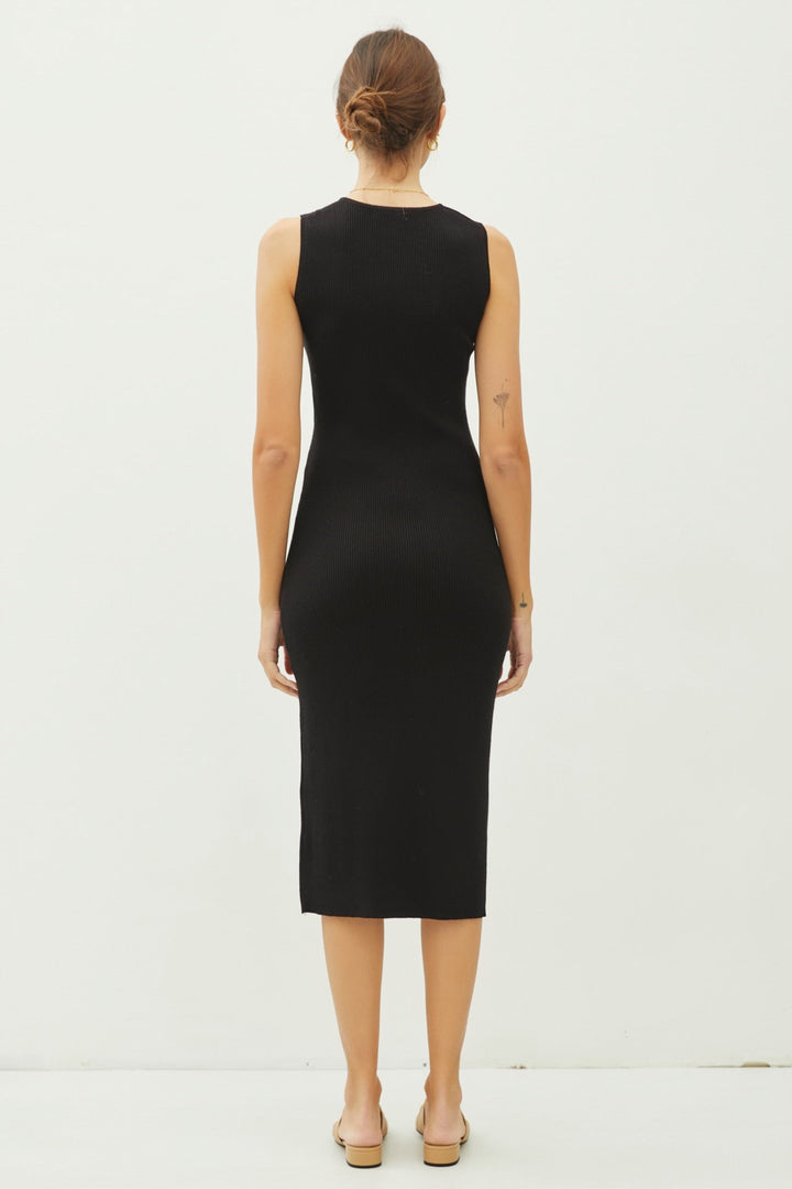 Black Bodycon Midi Dress