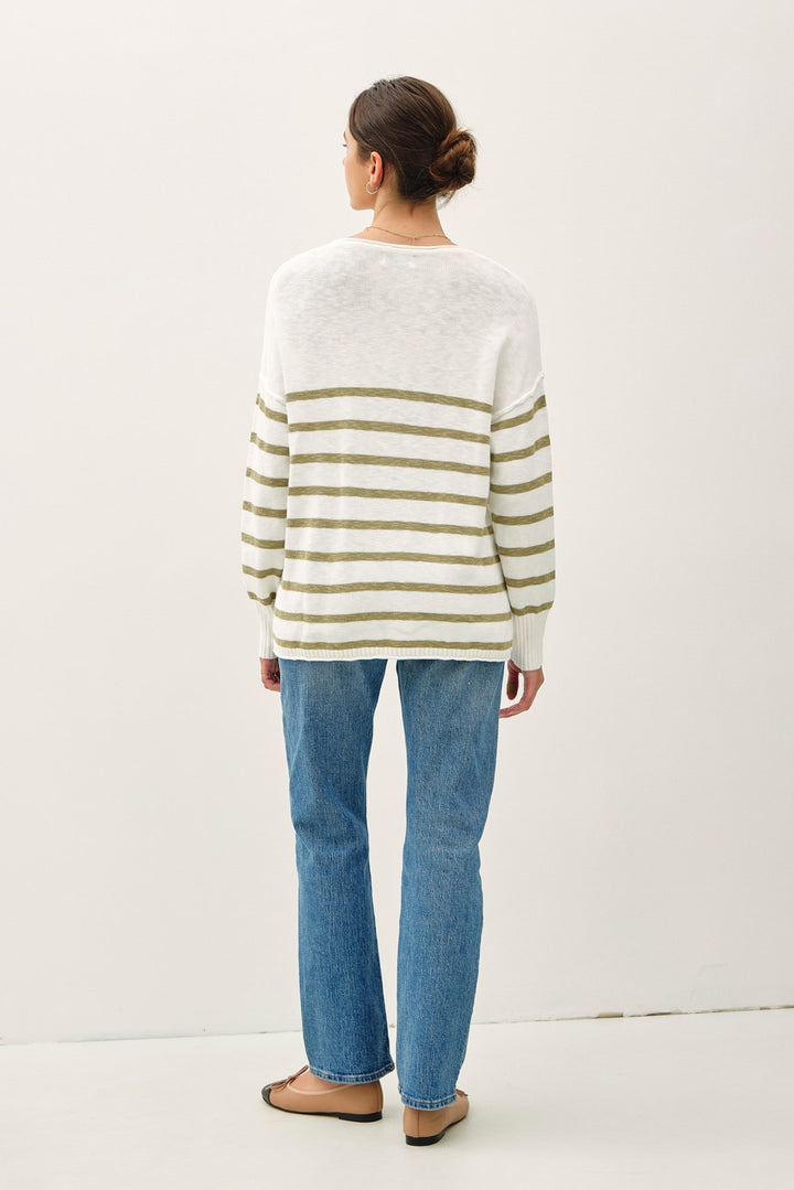 Sage Striped Pullover