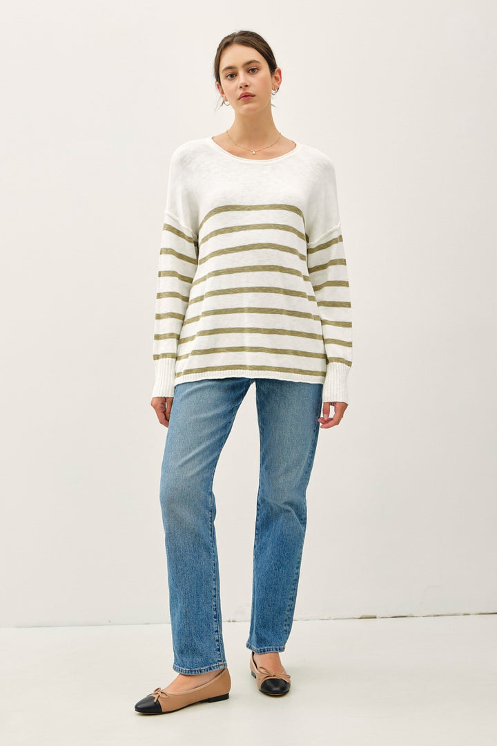 Sage Striped Pullover