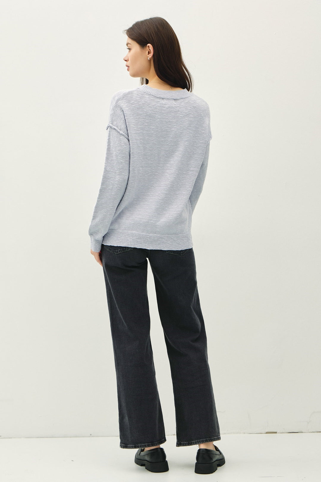 Relaxed Fit Cotton Slub Sweater