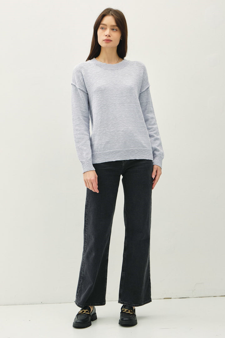 Relaxed Fit Cotton Slub Sweater