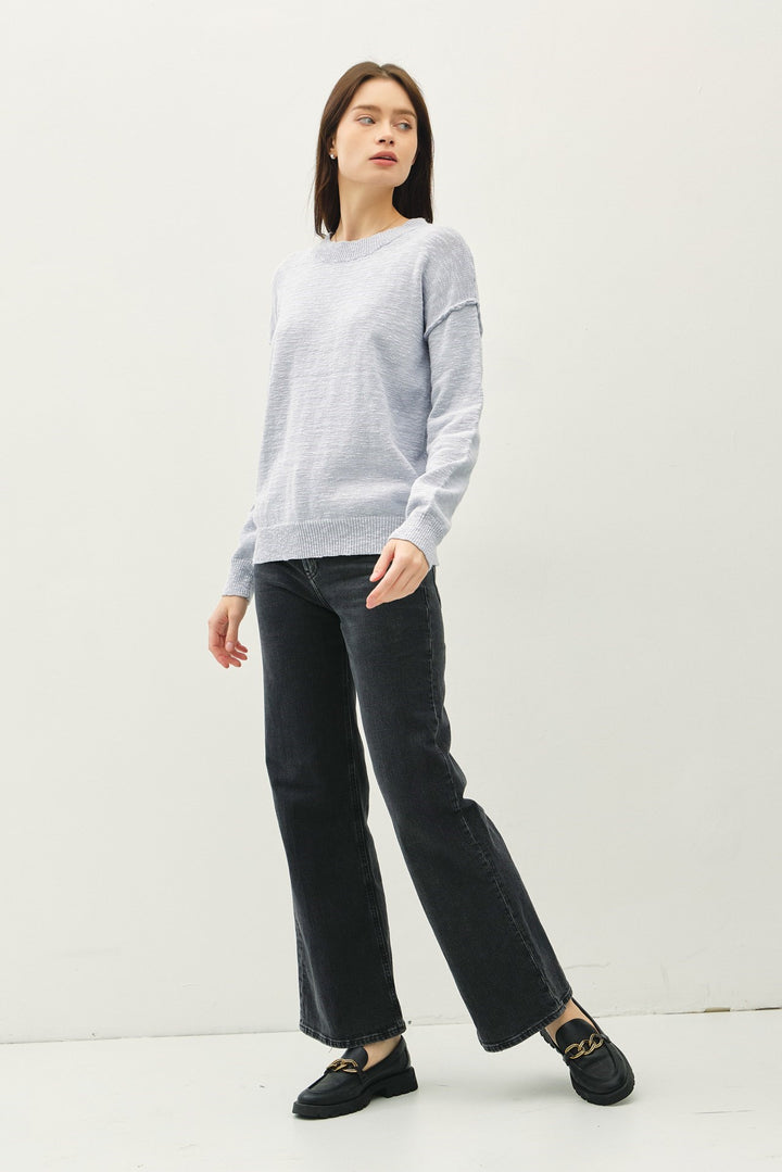 Relaxed Fit Cotton Slub Sweater