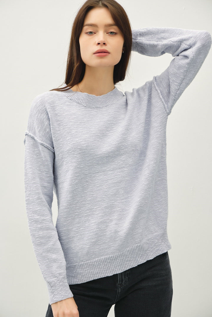 Relaxed Fit Cotton Slub Sweater