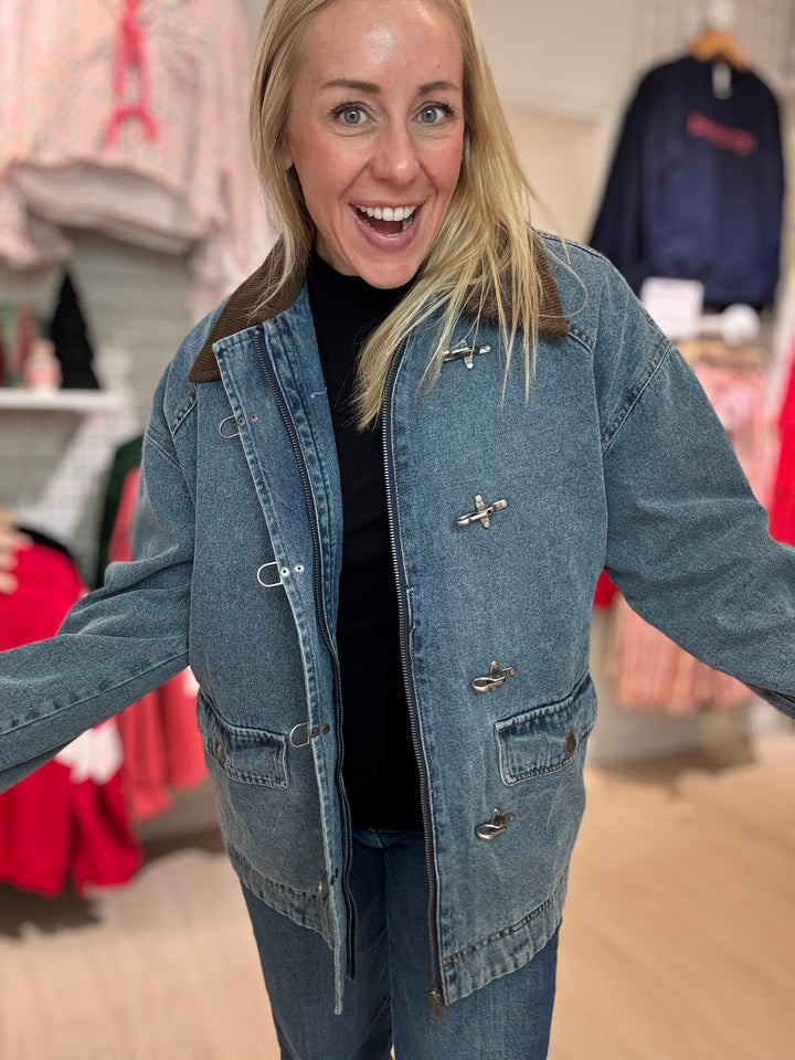 Contrast Collar Denim Jacket