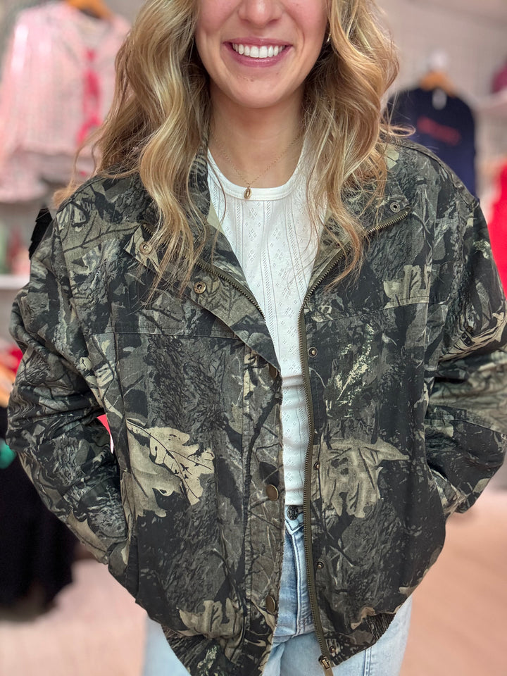 Camo Oversized Bomber