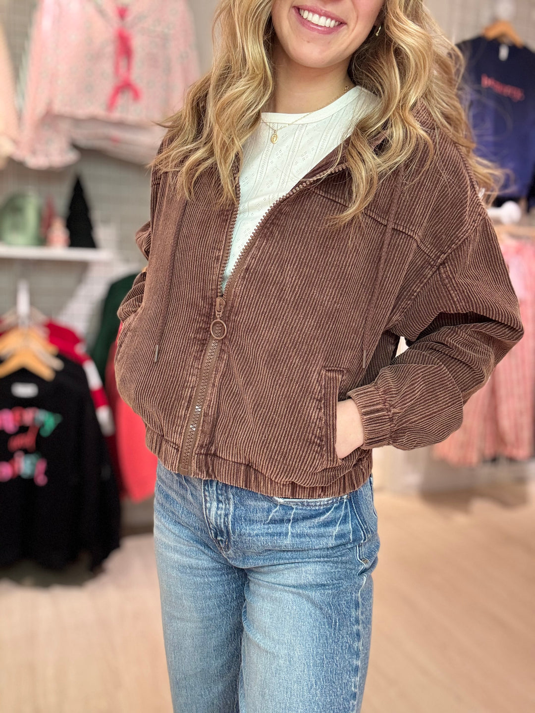 Corduroy Hoodie Bomber