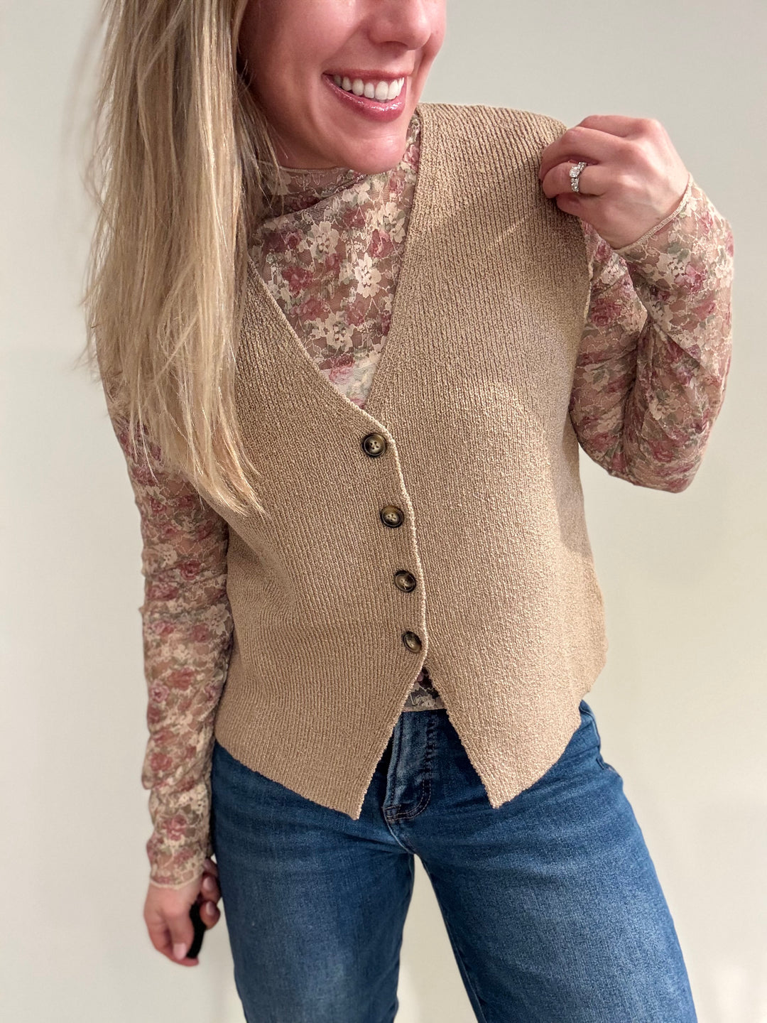 Button-Up Sweater Vest