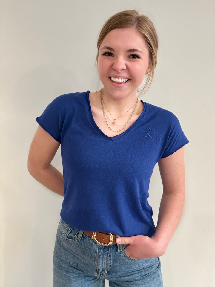 Blue Knit Tee